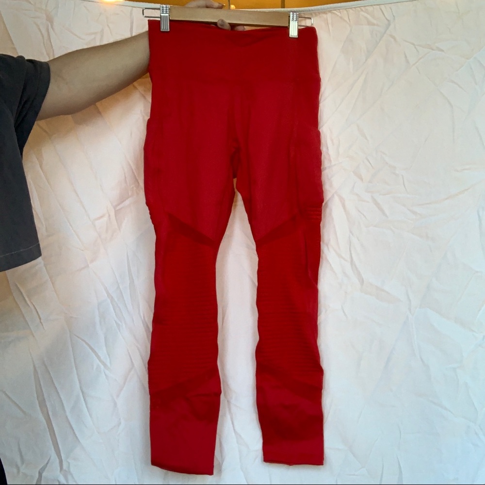 red fabletics moto leggings
